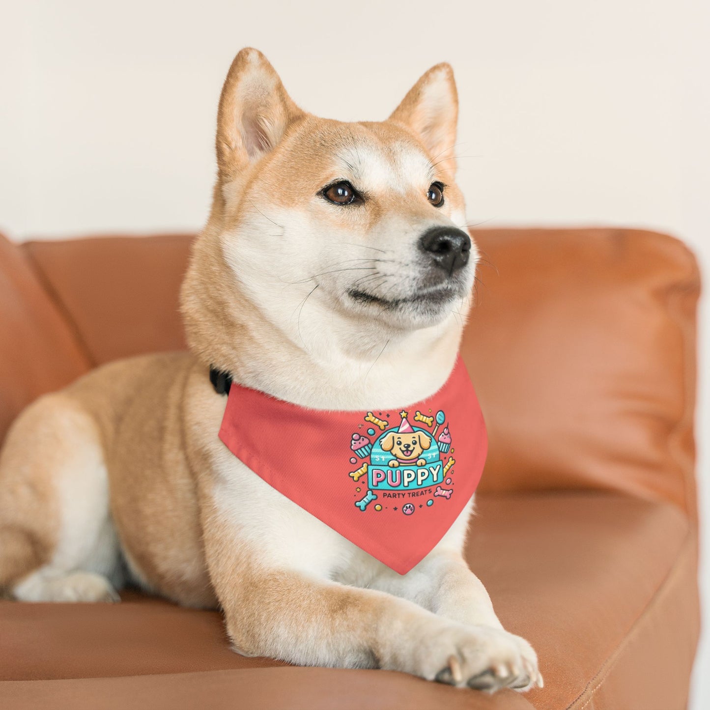 Fun & Festive Puppy Party Bandana Collar - Pink