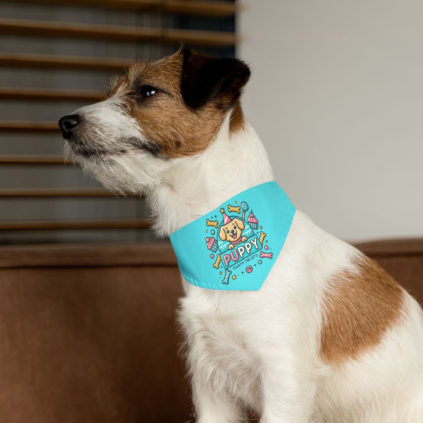 Fun & Festive Puppy Party Bandana Collar - Blue