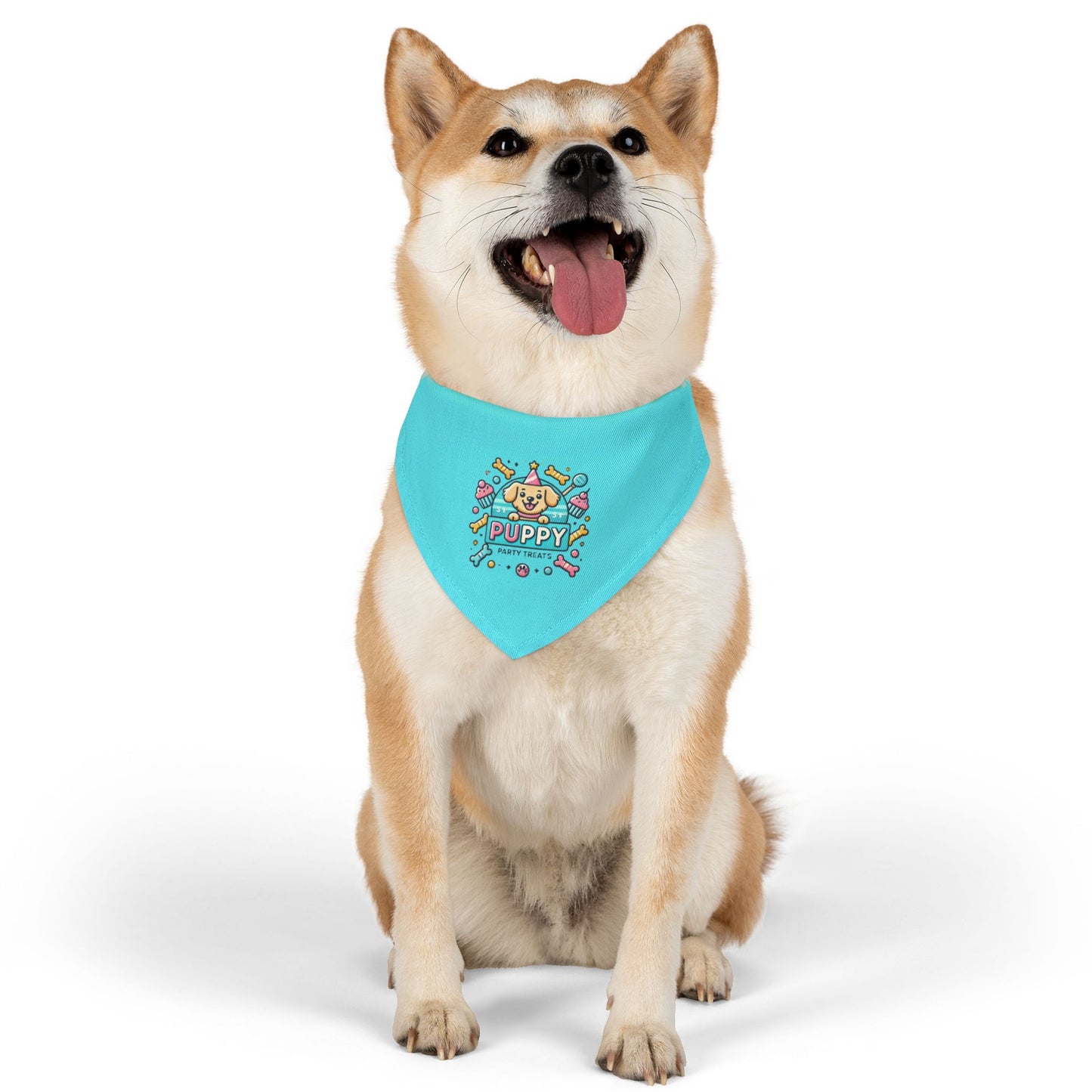 Fun & Festive Puppy Party Bandana Collar - Blue