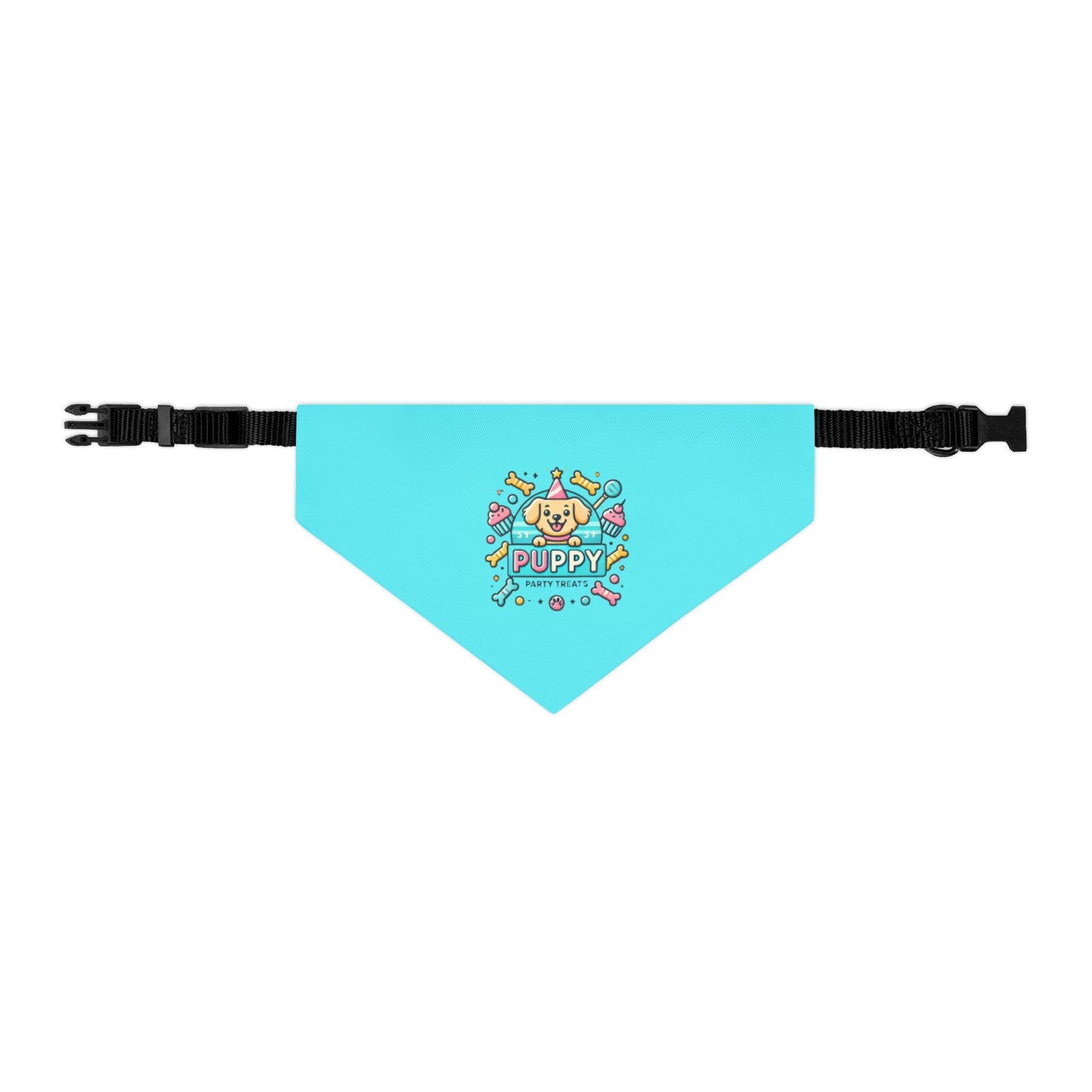 Fun & Festive Puppy Party Bandana Collar - Blue