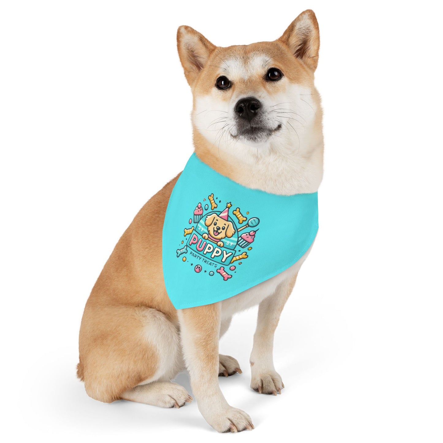 Fun & Festive Puppy Party Bandana Collar - Blue