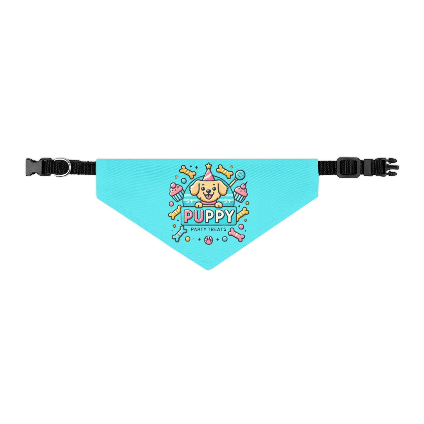 Fun & Festive Puppy Party Bandana Collar - Blue