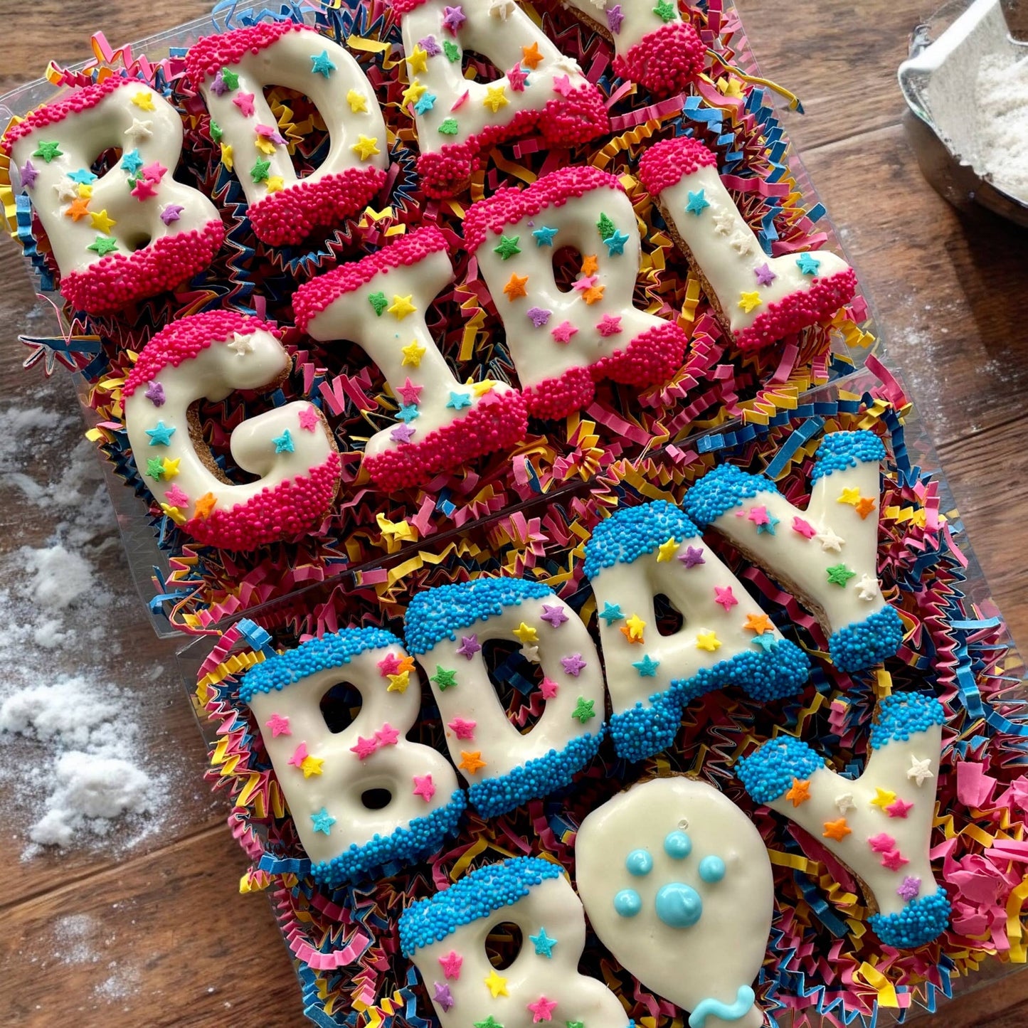 GIFT BOX of Bday Boy/Girl letter Birthday dog treat